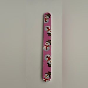 New Pink Salon Emery Board with Snowmen